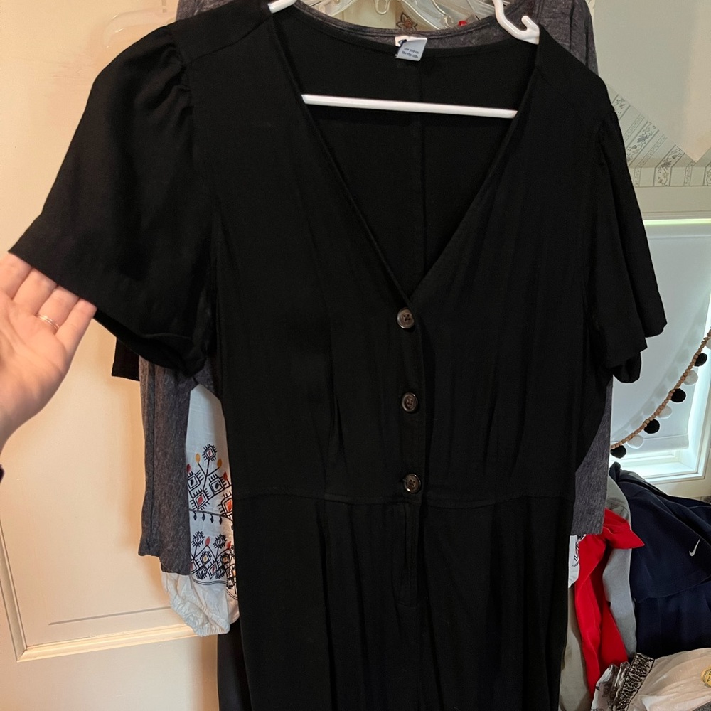 Old Navy Black Ankle Length Romper, Size M